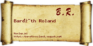 Baráth Roland névjegykártya