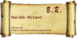 Baráth Roland névjegykártya